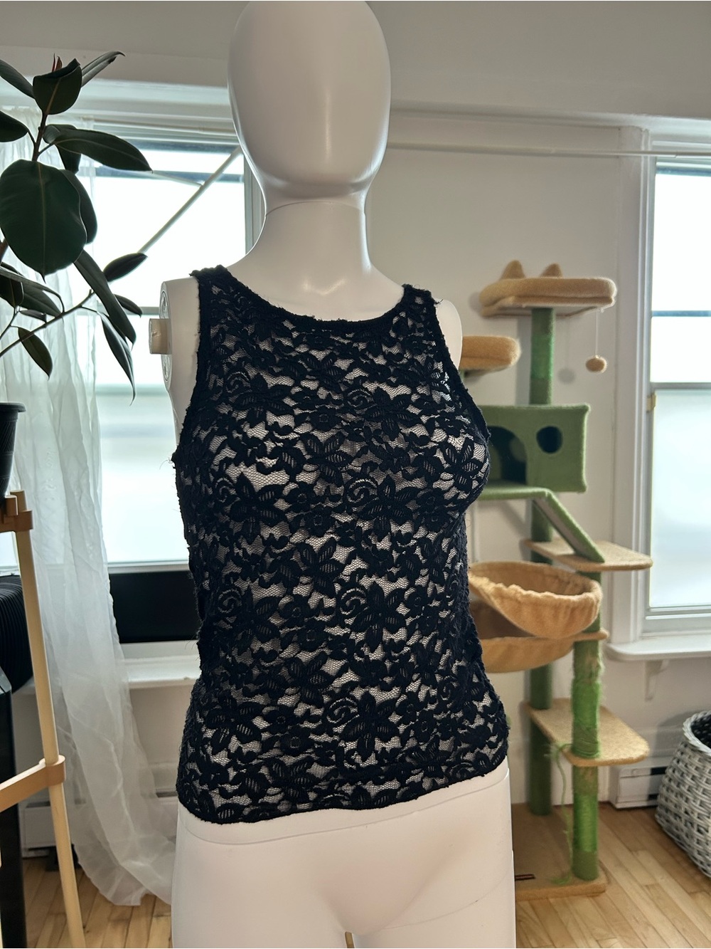 Black Lace Tank Top